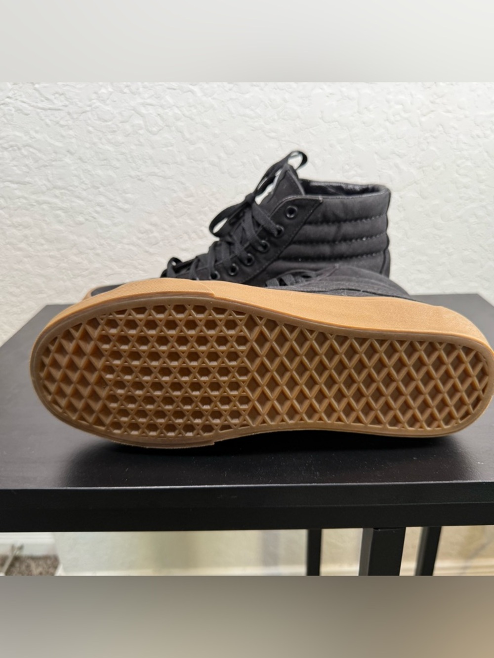Vans Sk8-Hi Black Canvas Gum Sole High Top Sneakers - Picture 4 of 6